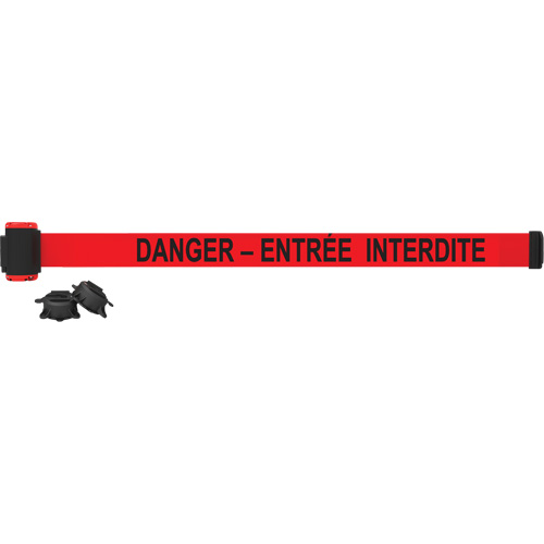 Wall Mount Barrier, Plastic, Magnetic Mount, 7', Red Tape Groupe Belzile Dickner