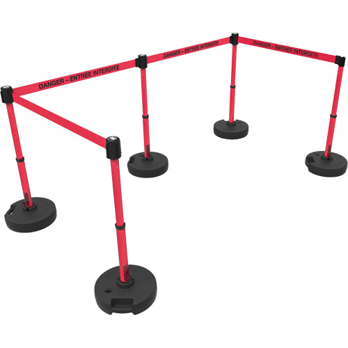 Plus Barrier Post Set, Plastic, 42" H, Red Tape, 15' Tape Length Groupe Belzile Dickner