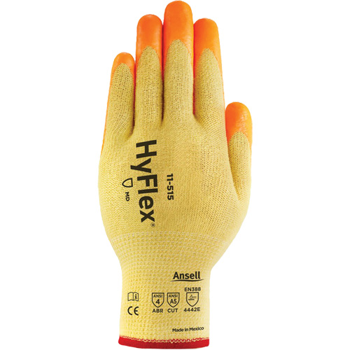 Gants haute visibilit&eacute; r&eacute;sistants aux coupures HyFlex, Taille 6, Calibre 13, Rev&ecirc;tement Mousse de nitrile, Enveloppe en Acier inoxydable/Kevlar/Spandex, ASTM ANSI niveau A5/EN 388 niveau E Groupe Belzile Dickner