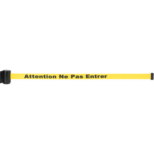 Wall Mount Barrier with Magnetic Tape, Steel, Screw Mount, 7', Yellow Tape Groupe Belzile Dickner
