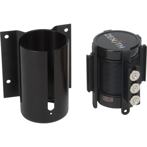 Wall Mount Barrier with Magnetic Tape, Steel, Screw Mount, 12', Black Tape Groupe Belzile Dickner