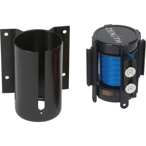 Wall Mount Barrier with Magnetic Tape, Steel, Screw Mount, 7', Blue Tape Groupe Belzile Dickner