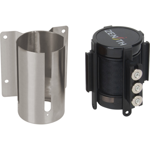 Wall Mount Barrier with Magnetic Tape, Steel, Screw Mount, 12', Black Tape Groupe Belzile Dickner