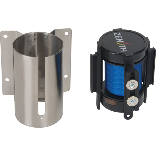 Wall Mount Barrier with Magnetic Tape, Steel, Screw Mount, 7', Blue Tape Groupe Belzile Dickner