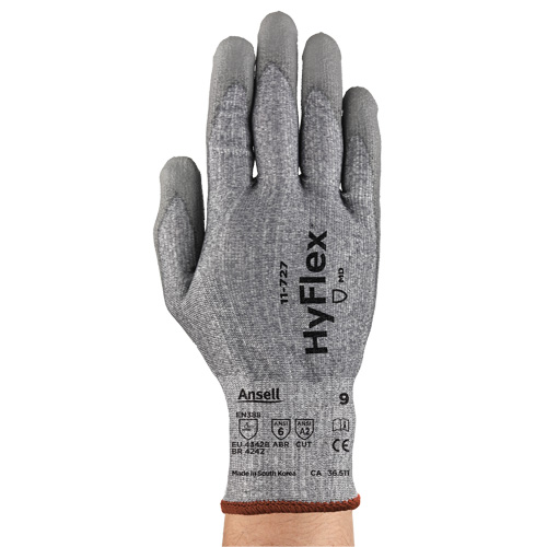 HyFlex&reg; 11-727 Series Cut Resistant Gloves, Size 10, 15 Gauge, Polyurethane Coated, Intercept Shell, ASTM ANSI Level A2/EN 388 Level B Groupe Belzile Dickner