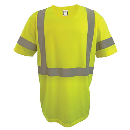 Short Sleeve Safety T-Shirt, Polyester, 2X-Large, High Visibility Lime-Yellow Groupe Belzile Dickner