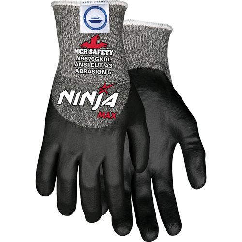 Ninja&reg; Max Cut Resistant Gloves, Size Medium, 10 Gauge, Bi-Polymer Coated, Dyneema&reg; Shell, ASTM ANSI Level A3 Groupe Belzile Dickner