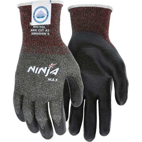Ninja&reg; Max Cut Resistant Gloves, Size Large, 10 Gauge, Bi-Polymer Coated, Dyneema&reg; Shell, ASTM ANSI Level A3 Groupe Belzile Dickner