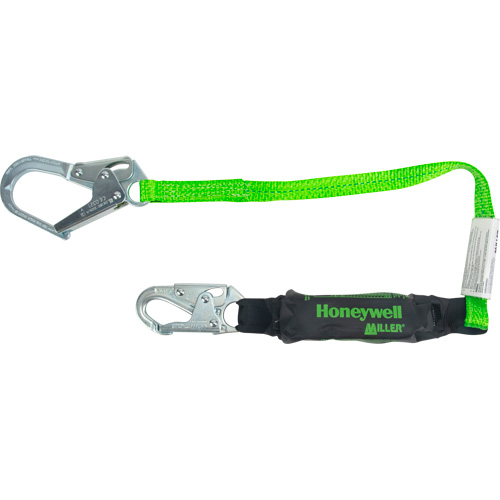 Miller&reg; HP Shock-Absorbing Lanyard, 4', Locking Rebar Hook Center, Locking Snap Hook Leg Ends, Polyester Groupe Belzile Dickner