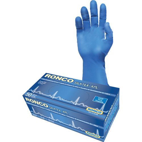 SilkTex XPL Extra-Long Examination Glove, Small, Latex, 13-mil, Powder-Free, Blue, Class 2 Groupe Belzile Dickner