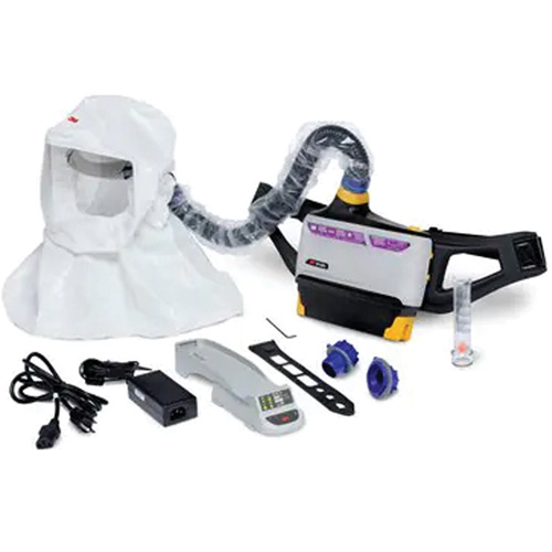 Ensemble respirateur d&eacute;puration dair propuls&eacute; facile &agrave; nettoyer Versaflo, Cagoule ample & visi&egrave;re, Pile Lithium-ion Groupe Belzile Dickner