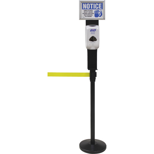 Sign & Dispenser Holder for Crowd Control Post, Black Groupe Belzile Dickner
