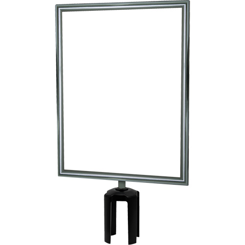 Heavy-Duty Vertical Sign Holder with Tensabarrier&reg; Post Adapter, Polished Chrome Groupe Belzile Dickner