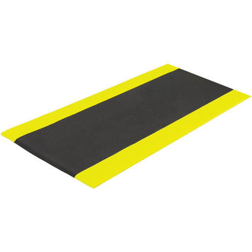 Airsoft Anti-Fatigue Mat, Pebbled, 3' x 5' x 3/8", Black/Yellow, PVC Sponge Groupe Belzile Dickner