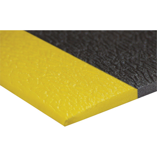 Airsoft Anti-Fatigue Mat, Pebbled, 3' x 5' x 3/8", Black/Yellow, PVC Sponge Groupe Belzile Dickner