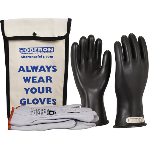 Class 0 Rubber Electrical Glove Kit, 10, 11" L, 20 cal/cm², NFPA 70E Groupe Belzile Dickner