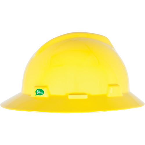 Casque de s&eacute;curit&eacute; &agrave; bord complet V-Gard GREEN avec fentes, R&eacute;pond aux normes CSA type 1, Suspension Rochet Groupe Belzile Dickner