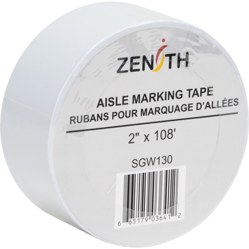 Ruban pour marquage d'all&eacute;es, 2" x 108', PVC, Blanc Groupe Belzile Dickner