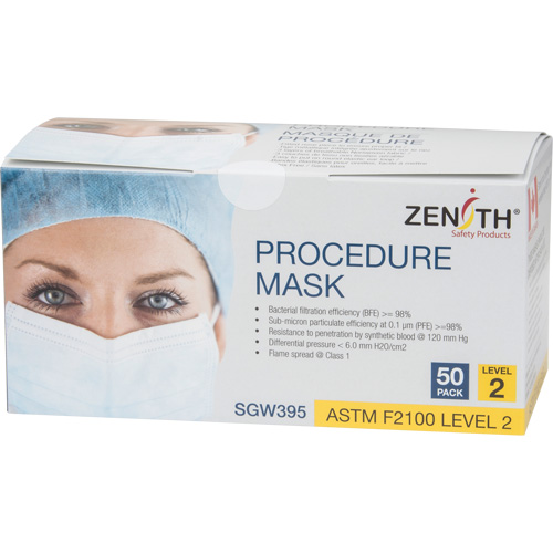 Disposable Procedure Face Masks, ASTM F2100 Level 2, Class 1 Groupe Belzile Dickner