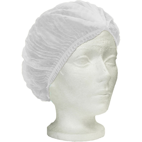 Ronco Care Pleated Bouffant Cap, Polypropylene, 24", White Groupe Belzile Dickner