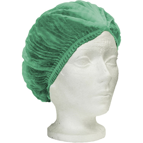 Ronco Care Pleated Bouffant Cap, Polypropylene, 21", Green Groupe Belzile Dickner