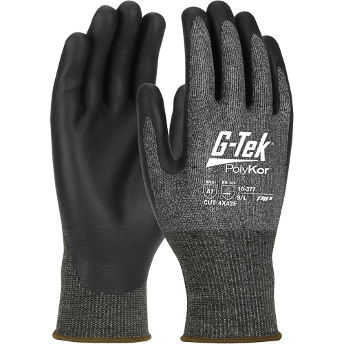 Gants r&eacute;sistants aux coupures G-Tek PolyKor X7, Taille Petit, Calibre 18, Rev&ecirc;tement Polyur&eacute;thane, Enveloppe en Poly&eacute;thyl&egrave;ne, ASTM ANSI niveau A7/EN 388 niveau F Groupe Belzile Dickner