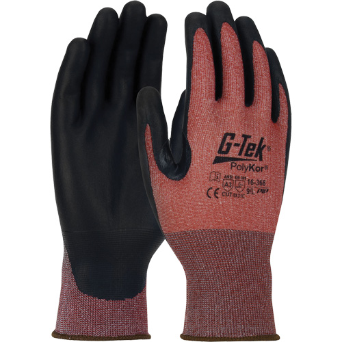 Gants r&eacute;sistants aux coupures G-Tek PolyKor X7 Neuroma, Taille Petit, Calibre 18, Rev&ecirc;tement Polyur&eacute;thane, Enveloppe en Poly&eacute;thyl&egrave;ne, ASTM ANSI niveau A3/EN 388 niveau C Groupe Belzile Dickner
