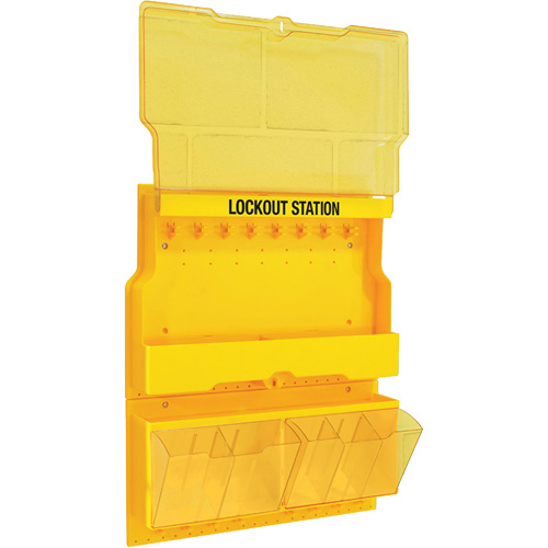 Deluxe Lockout Station with Cover and Trilingual Labels, None Padlocks, 32 Padlock Capacity, Padlocks Not Included Groupe Belzile Dickner