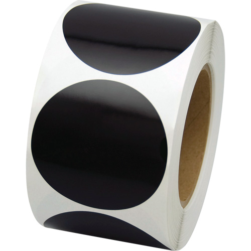 Pastilles de marquage color&eacute;es, Cercle, 3" lo x 3" la, Noir, Vinyle Groupe Belzile Dickner