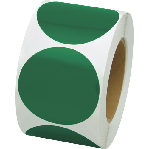 Pastilles de marquage color&eacute;es, Cercle, 3" lo x 3" la, Vert, Vinyle Groupe Belzile Dickner