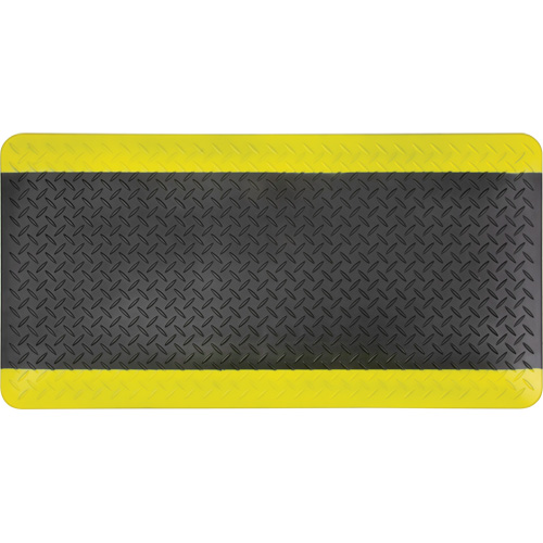 Tapis antifatigue, Losange, 1-2/3' x 3-1/4' x 3/4", Noir/Jaune, Polyur&eacute;thane Groupe Belzile Dickner