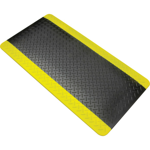 Tapis antifatigue, Losange, 1-2/3' x 3-1/4' x 3/4", Noir/Jaune, Polyur&eacute;thane Groupe Belzile Dickner