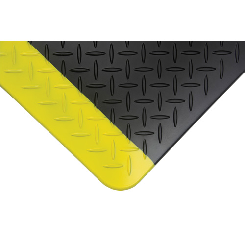 Tapis antifatigue, Losange, 1-2/3' x 3-1/4' x 3/4", Noir/Jaune, Polyur&eacute;thane Groupe Belzile Dickner