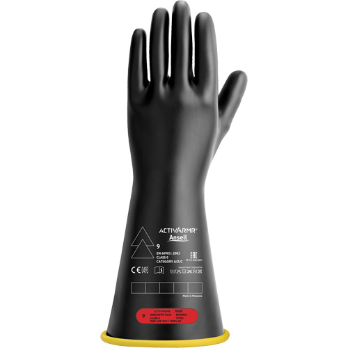 Natural Rubber Electrical Insulating Gloves, ASTM Class 0, Size 7, 14" L Groupe Belzile Dickner
