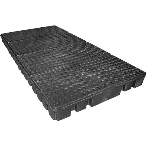 Palette de confinement des d&eacute;versements &agrave; profil bas Black Diamond, Capacit&eacute; de d&eacute;versement 102 gal. US, 96" x 49" x 6,5" Groupe Belzile Dickner