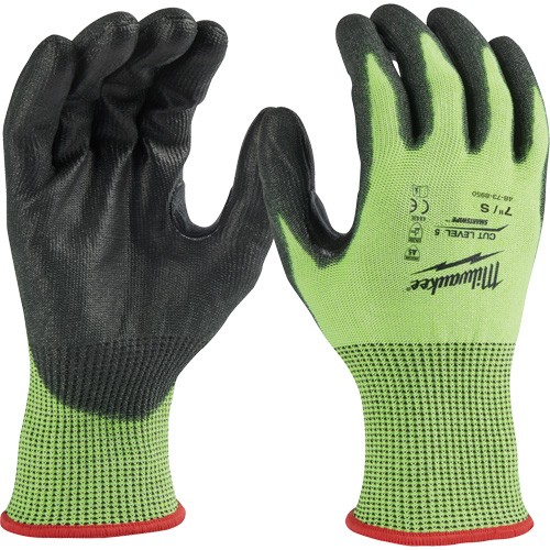 Gants &agrave; haute visibilit&eacute; enduits par trempage, Taille Petit, Calibre 15, Rev&ecirc;tement Polyur&eacute;thane, Enveloppe en Poly&eacute;thyl&egrave;ne, ASTM ANSI niveau A5 Groupe Belzile Dickner