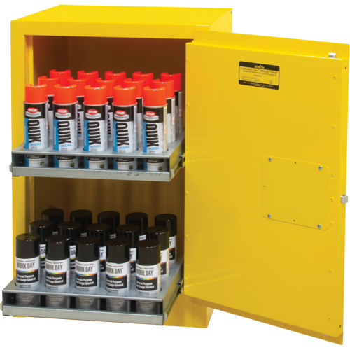 Flammable Aerosol Storage Cabinet, 12 gal., 1 Door, 23" W x 35" H x 18" D Groupe Belzile Dickner