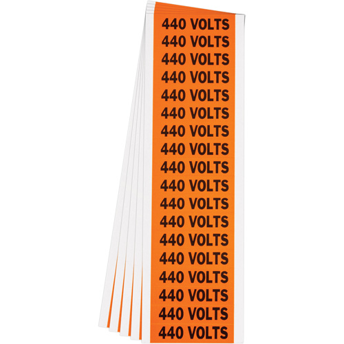 "440 Volts" Conduit & Voltage Labels, 1/2" x 2-1/4", Cloth/Vinyl, English Groupe Belzile Dickner