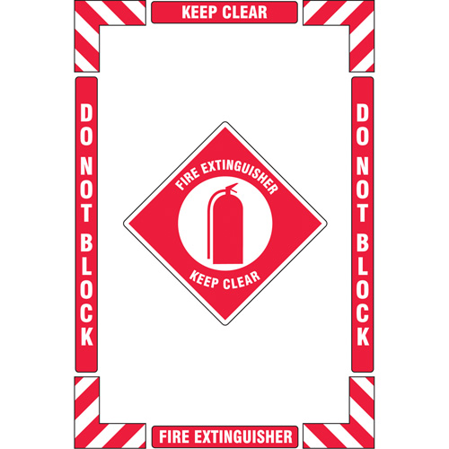 "Fire Extinguisher" Floor Marking Kit, Adhesive, English with Pictogram Groupe Belzile Dickner