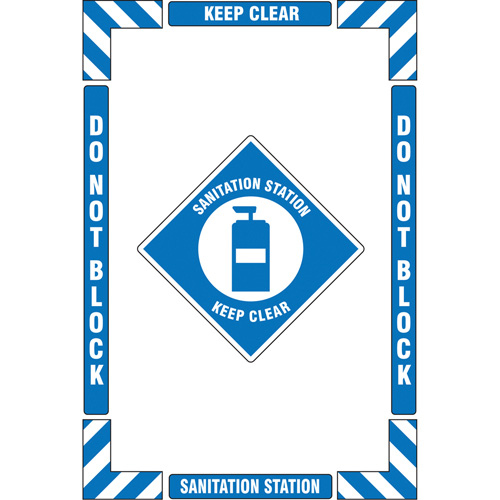 "Sanitation Station" Floor Marking Kit, Adhesive, English with Pictogram Groupe Belzile Dickner