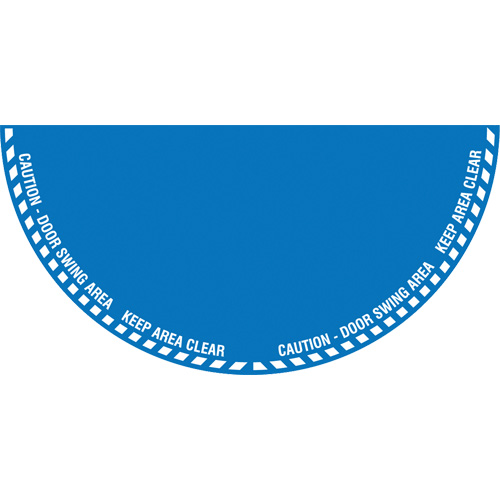 Signalisation au sol ?Caution? (attention) pour porte battante en demi-cercle, Adh&eacute;sif, Anglais avec pictogramme Groupe Belzile Dickner