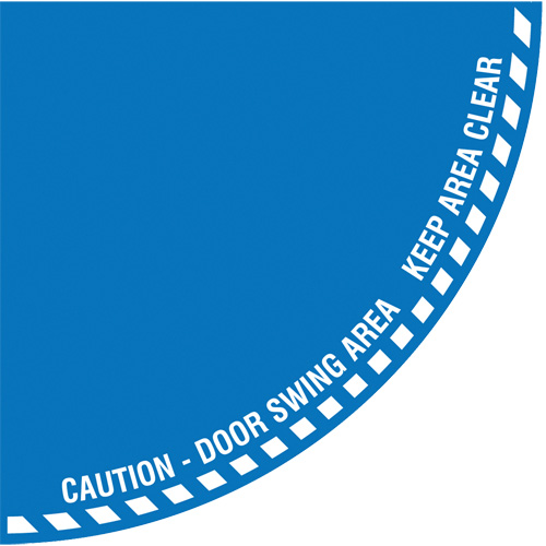 Signalisation au sol ?Caution? (attention) pour porte battante en quart de cercle, Adh&eacute;sif, Anglais avec pictogramme Groupe Belzile Dickner