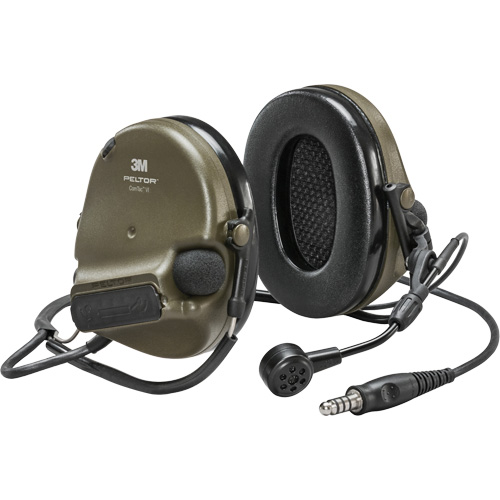 Casque VI NIB avec fils de sortie unique Peltor ComTac, Style Cordon cervical, 22 dB Groupe Belzile Dickner
