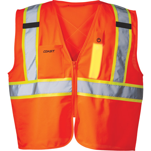 SV350 X-Back Safety Vest with Light, High Visibility Orange, Small, Polyester Groupe Belzile Dickner