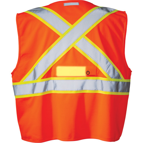 SV350 X-Back Safety Vest with Light, High Visibility Orange, Small, Polyester Groupe Belzile Dickner