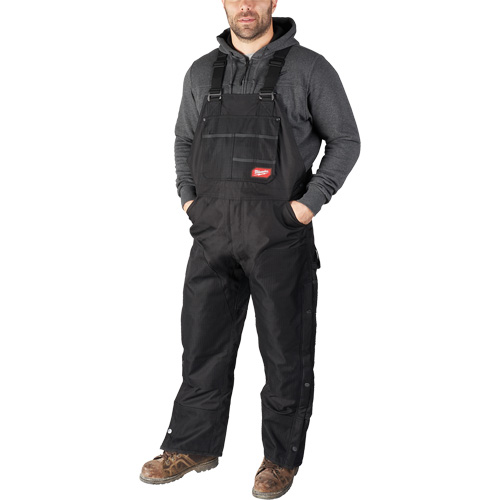 GridIron Regular Length Zip-To-Thigh Bib Overall, Men's, Large, Black Groupe Belzile Dickner