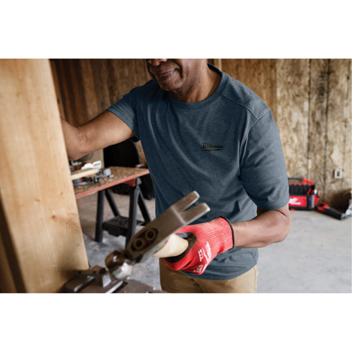 Hybrid Work Tee Shirt, Men's, Small, Blue Groupe Belzile Dickner