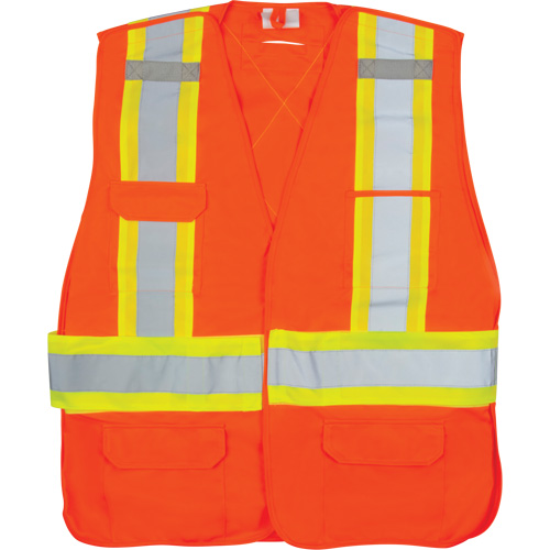 Veste d'arpenteur haute visibilit&eacute; conforme &agrave; la CSA, Orange haute visibilit&eacute;, 2T-Grand, Polyester Groupe Belzile Dickner