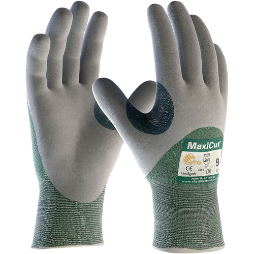 ATG MaxiCut&reg; Engineered Yarn Cut Resistant Gloves, Size Large, 15 Gauge, Nitrile Coated, Engineered Yarn Shell, ASTM ANSI Level A2/EN 388 Level 3/EN 388 Level B Groupe Belzile Dickner