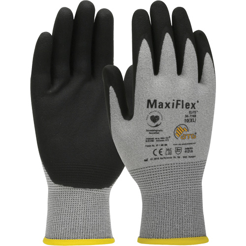 Gants compatibles avec les &eacute;crans tactiles ultral&eacute;gers ATG MaxiFlex Elite, Grand, R&ecirc;vetement Nitrile, Calibre 18, Enveloppe en Nylon Groupe Belzile Dickner